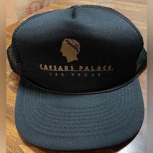 Vintage Caesar’s Palace Trucker Hat - Black & Gold Designer Pro 80’s/90’s